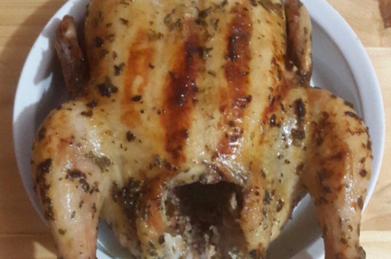 Pollo a la naranja, mi twist del pollo griego